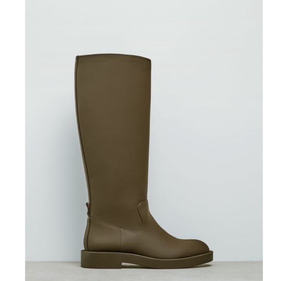 NWT Zara brown rain boots size 8 - Picture 3 of 5